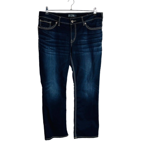 Silver Jeans Suki Super Stretch Sz 18 Plus Size Boot Cut Dark Wash